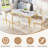 Modern 70" Marble Dining Table Set, Elegant White Faux Marble Top And Stainless Steel Legs, High-Back Petal Design Pu Leather Chairs-187730765-187730764
