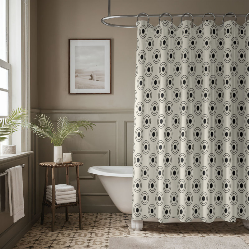 Ivory Dots - Rideau de douche Premium, H 74 po x l 71 po