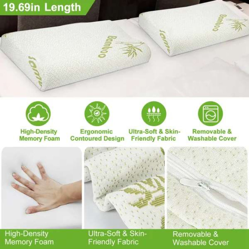 Oreiller de sommeil en mousse à mémoire de forme en bambou