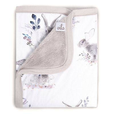 Cottontail Bunny - Luxury Soft Plush Backing & Turkish Cotton Jersey Print, Double Layered, 30" x 40" Baby Blanket