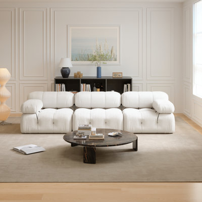 Quamarion 111'' Upholstered Sofa, Modular Sectioanl Sofa, Soft Floor Couch for Living Room