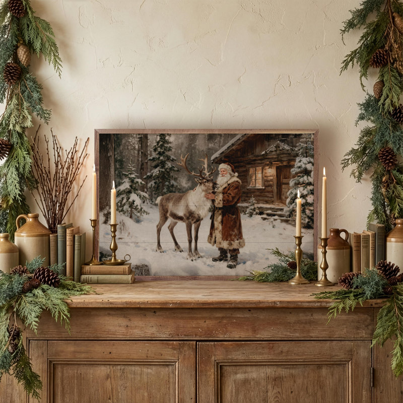 Santa And His Reindeer Cabin, H 24 po x l 36 po