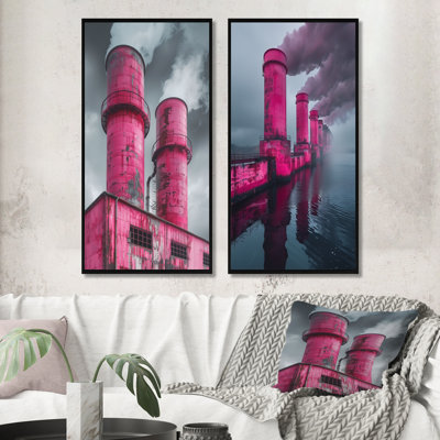 Ensemble de 2 pièces monochromes roses et gris Electric Powers Power Plant I - Power Plants