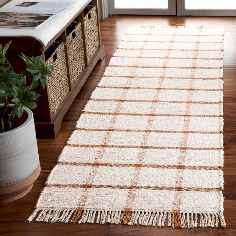 Tapis Montauk 322 ivoire / rouille, Tapis de couloir 2 pi 3 po x 8 pi