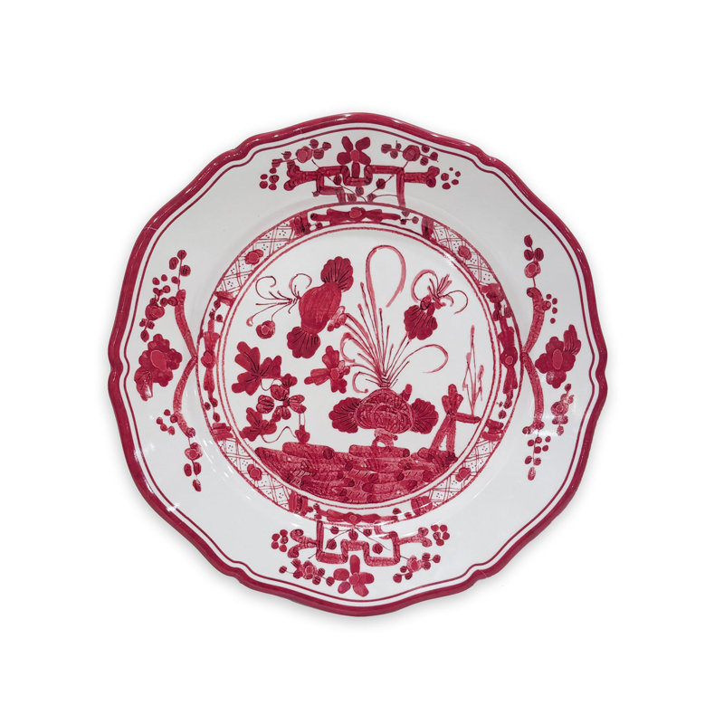 Vida Faenza Melamine Salad/Dessert Plate, Red/White