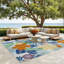 Tapis tropical multicolore bleu 9 pi x 12 pi Megan-1697661473-1700135398