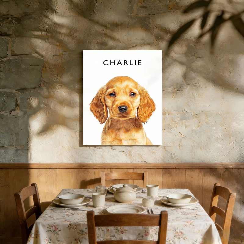 Toile brune mignonne avec toile, cadre en bois à l'arrière, décoration murale 36 "x 24"