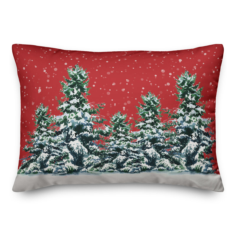  Housse de coussin Snowy Trees, Polyester/ Bourre en polyester