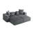 4-Piece Upholstered Gray Corduroy Modular Sectional Sofa with Movable Ottoman – Fully Compressed, No Assembly Required-1698555105