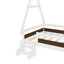 Lit simple en bois massif avec escalier, conception enfantine, idéal pour les chambres familiales