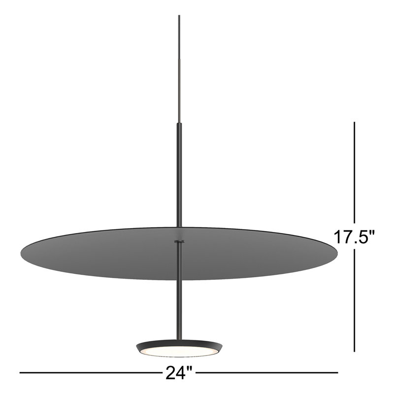 Sky Dome 1 - Light LED Pendant, Black, 17.5" H x 24" W x 24" D, Matte Black