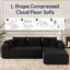 Canapé compressé sans squelette en chenille - sans assemblage, éponge haute densité, conception peu encombrante pour les appartements et les salons-113262544