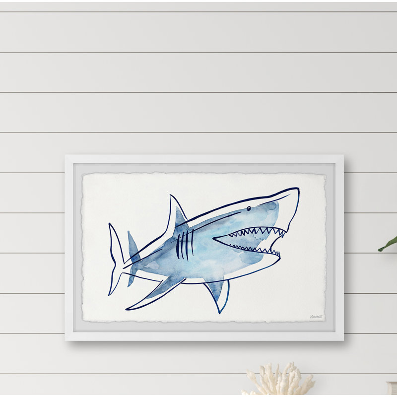 «Shark Outline», reproduction encadrée, H 30 po x l 45 po x P 1,5 po