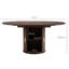Table de salle à manger extensible moderne à pied central nervuré de 119 à 163 cm (47 à 64 pouces), table de cuisine ovale ou ronde avec rangement dissimulé-1893814040