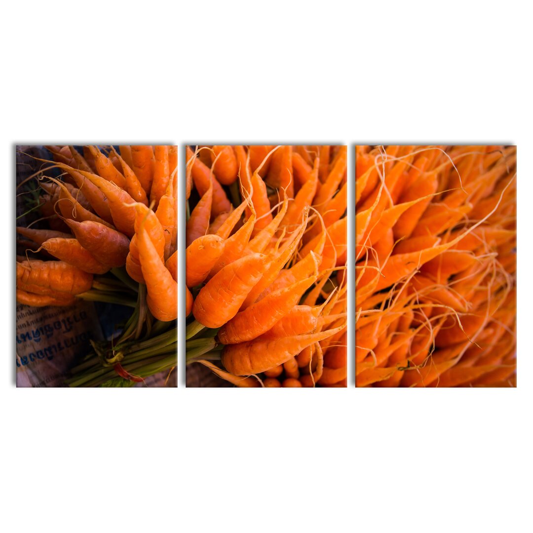 3-tlg. Leinwandbilder-Set Healthy Carrot Bouquet