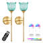 Ensemble de 2 appliques murales sans fil à piles avec ampoules DEL rechargeables et télécommande, lumières à intensité variable RVB avec abat-jour en verre tulipe-613521282