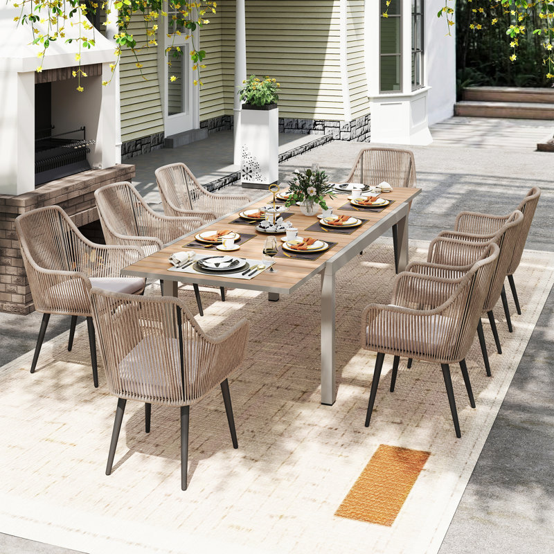 Ensemble repas d'extérieur pour 8 personnes, Brown