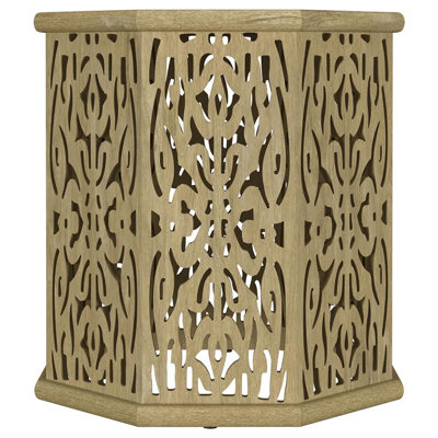 Louiese Octagonal Solid Mango Wood Side Table Natural Brown