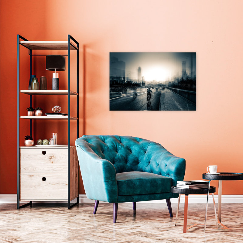 «Urban Ride Abstract Dramatic Modern City Landscape», reproduction d'art mural, H 24 po x l 36 po