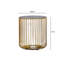 Gold Glass Top Wire Frame Side Table