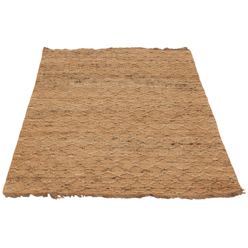 Tapis brun clair en jute tissé à plat à la main Padiham