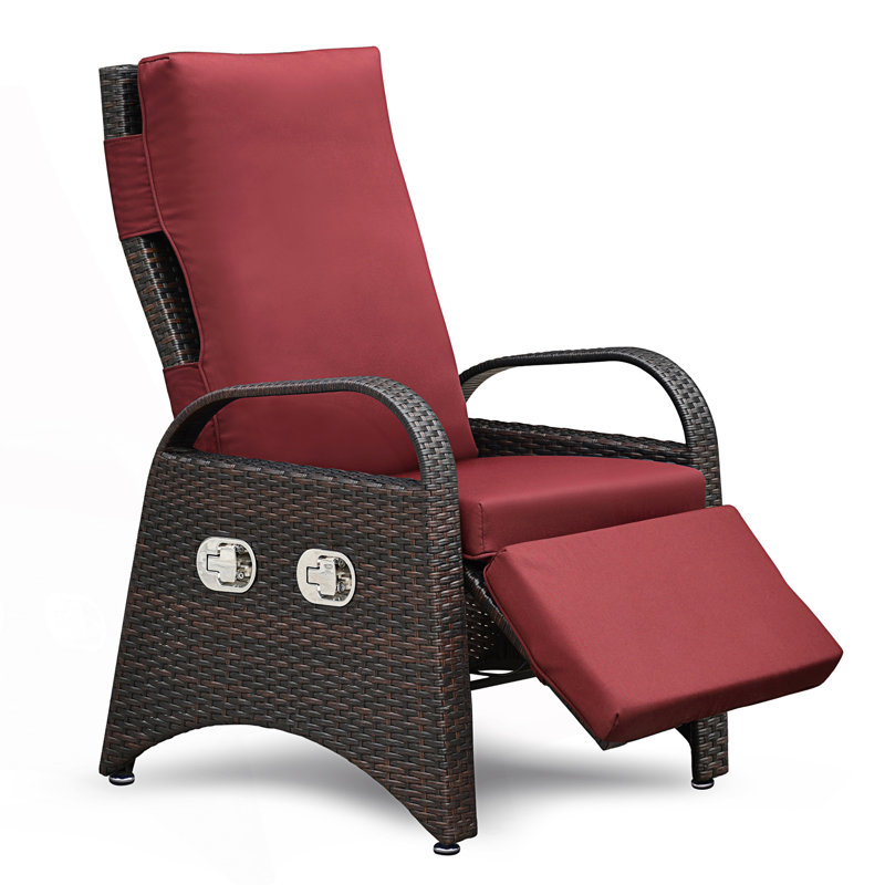 Fauteuil inclinable d'extérieur, fauteuil inclinable réglable, Rouge
