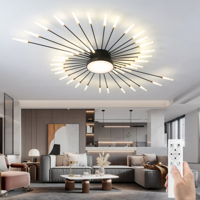 Modern led ceiling light with remote, flush mount ceiling lamp acrylic lampshade