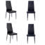 45cm H Velvet Upholstered Upholstered Back Side Chair in Black
