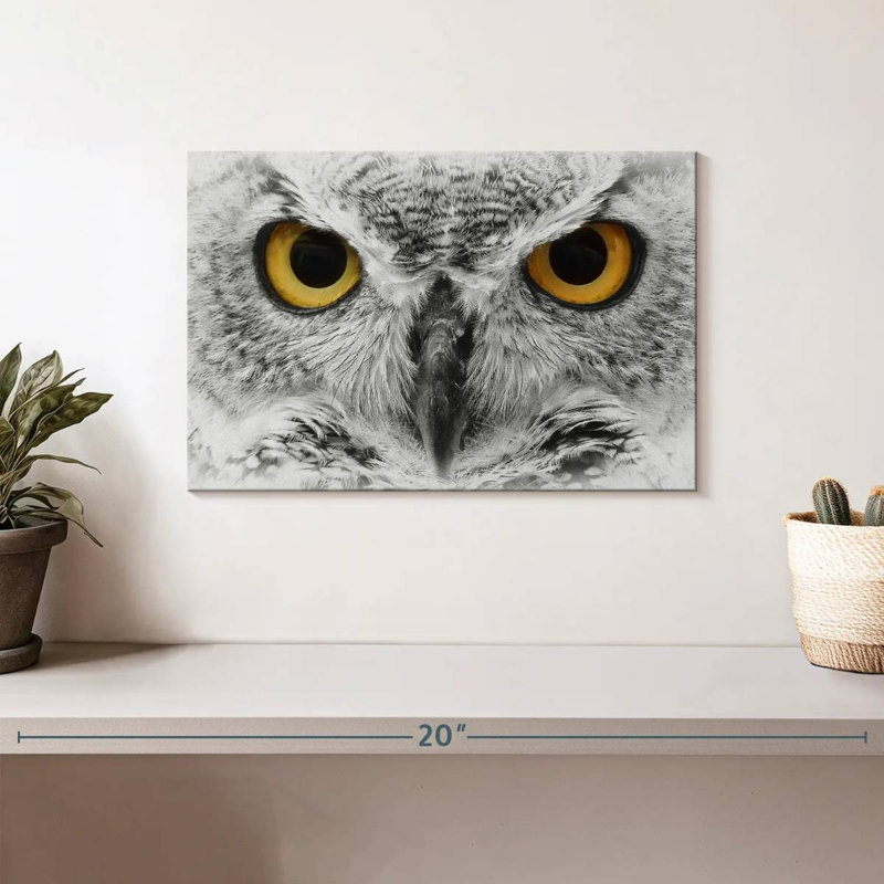Brampt Staring Eagle Owl, 8" H x 12" W