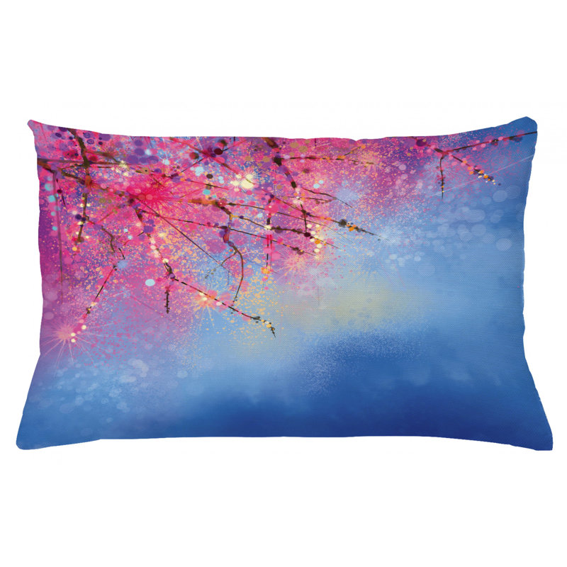 Housse de coussin lombaire intérieur/extérieur fleur, 16 po x 26 po
