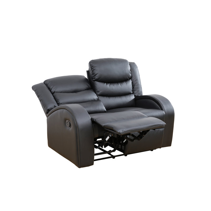 Causeuse inclinable en cuir de 53 po Luxcomfort - Siège moelleux pour une détente ultime, Noir
