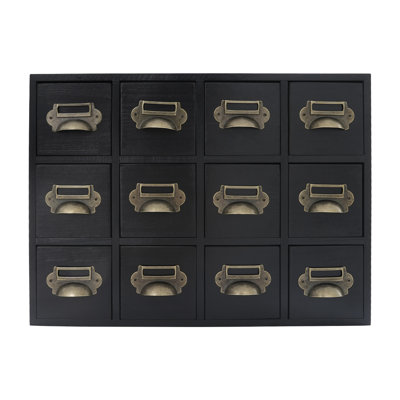 12 Drawers Wood Stackable Desk Organizer