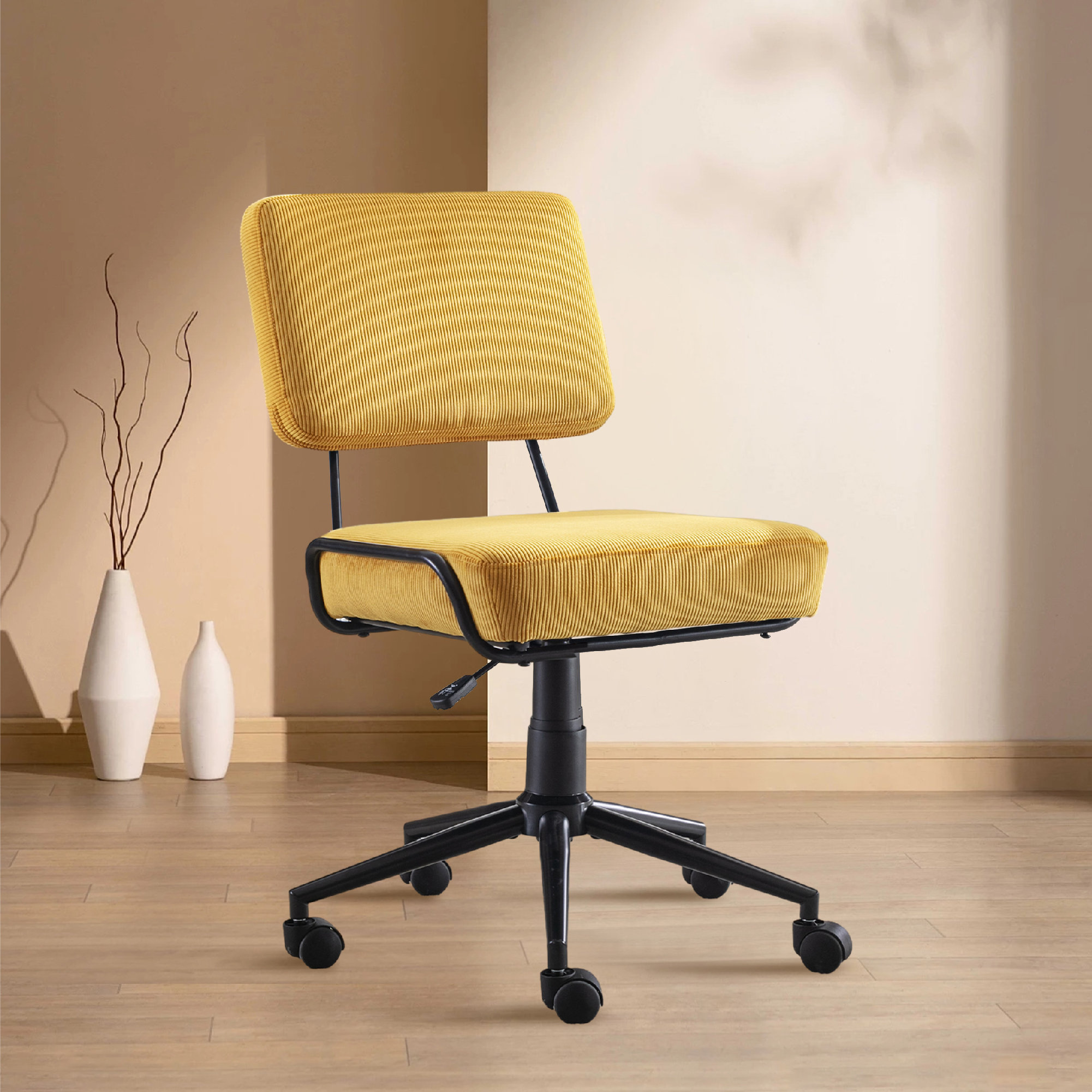 Beaussicot Polyester Task Chair Wade Logan Fabric: Yellow Polyester