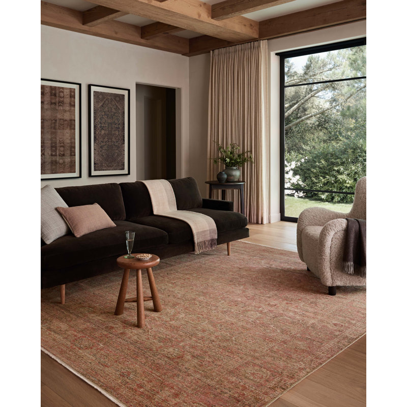 Amber Lewis x Loloi Molly Brick / Bark Area Rug, Rectangle 2'3" x 3'10"