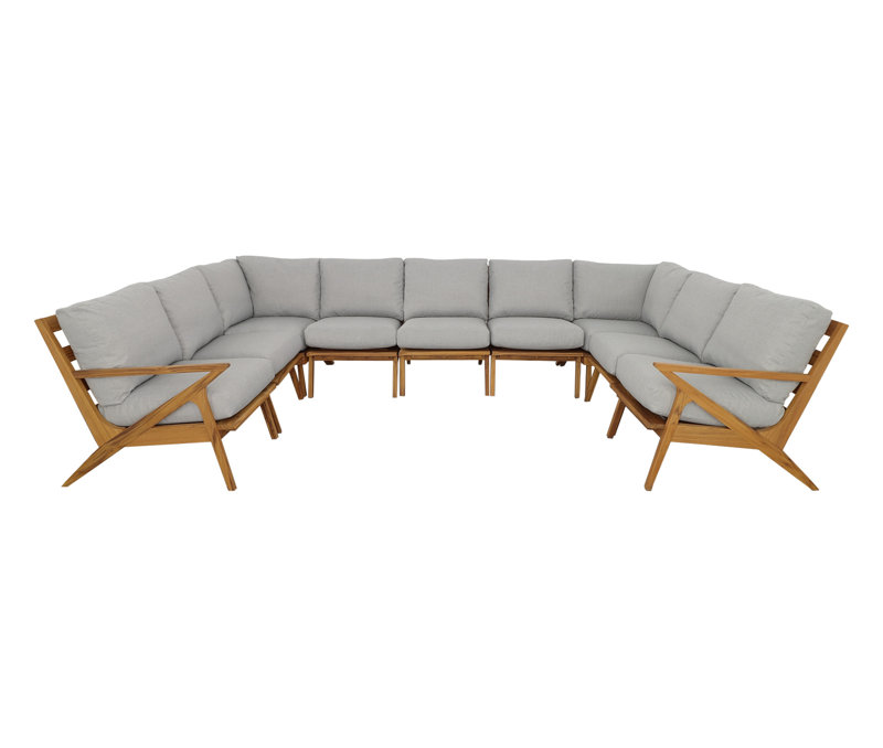 Hatteras Outdoor 9 - Seat Patio Sectional, Pewter