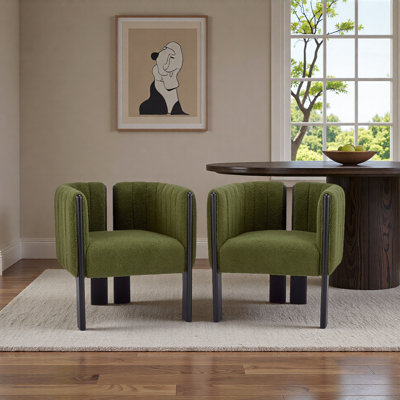 Ensemble de 2 chaises de salle à manger modernes, avec structure en bois d'hévéa naturel et tissu beige pour la salle à manger et l'espace de vie