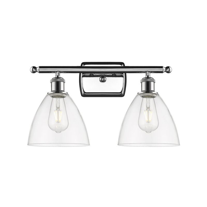 Éclairage pour meuble-lavabo 2 lumières Shauna, Transparent, Chrome poli, Incandescent