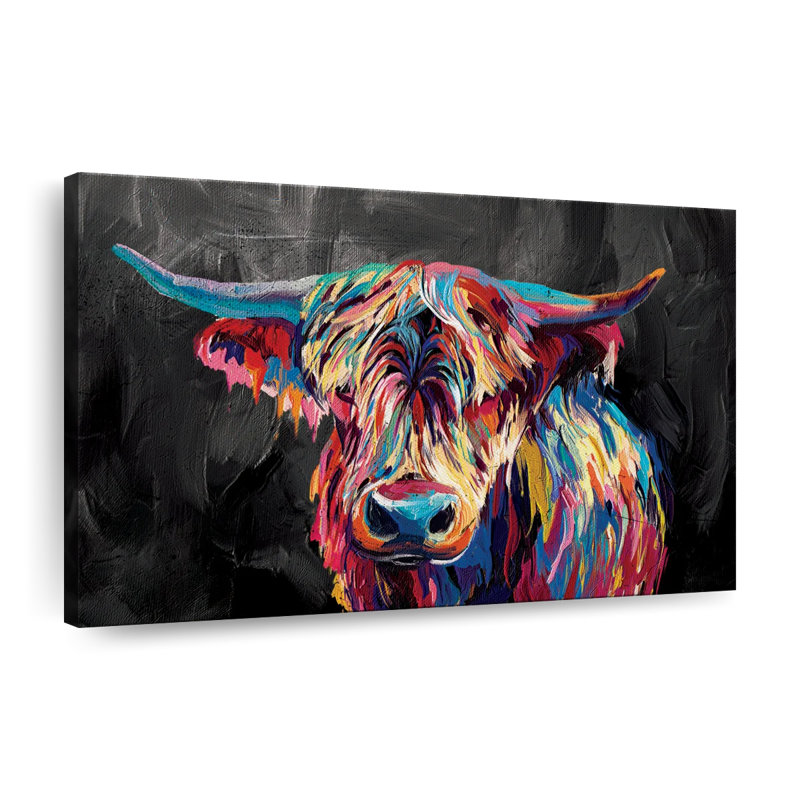 «Highland Cow intérieur Antelope Canyon» sur toile, H 16 po x l 24 po x P 1,25 po