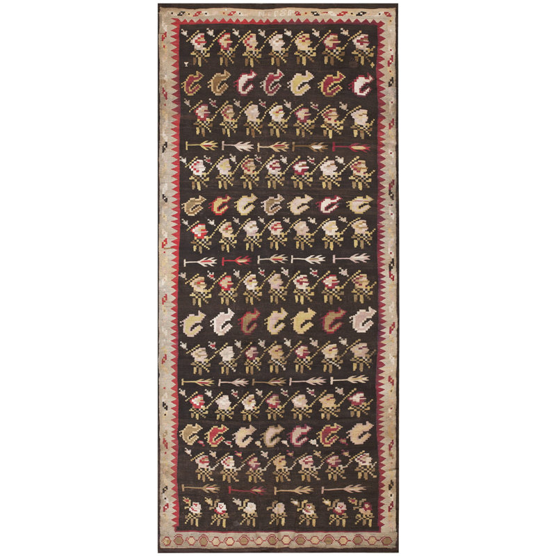 Tapis kilim antique à motif géométrique tribal