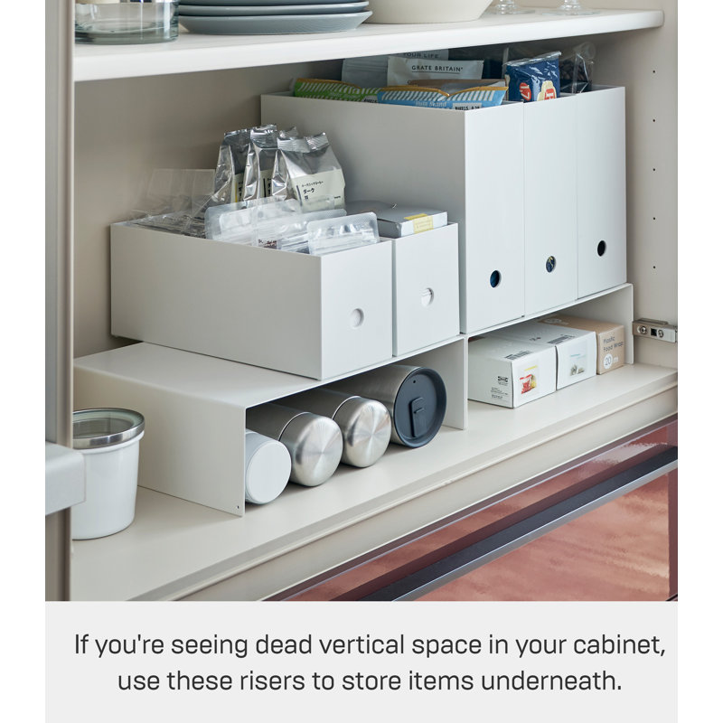 White Steel Kitchen Cabinet Riser Shelf Set