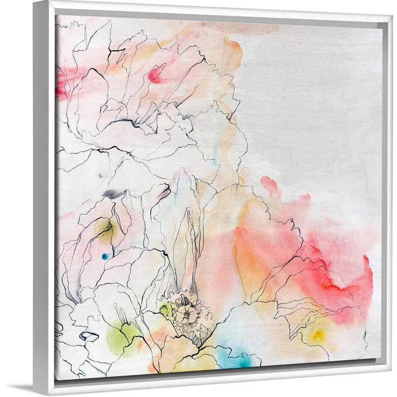 Reproduction d'art sur toile, Cadre flottant blanc, H 18 po x l 18 po x P 1,75 po