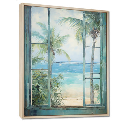 «Tropical beach Windows horizon I» - Impression sur toile côtières