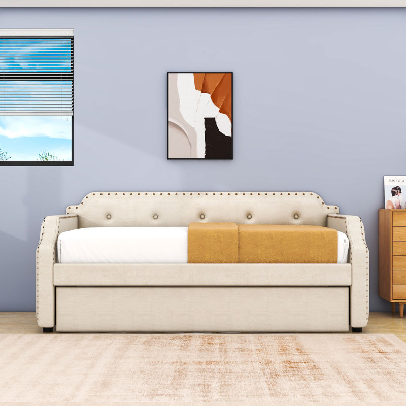 Twin Upholstered Daybed with Twin Trundle
