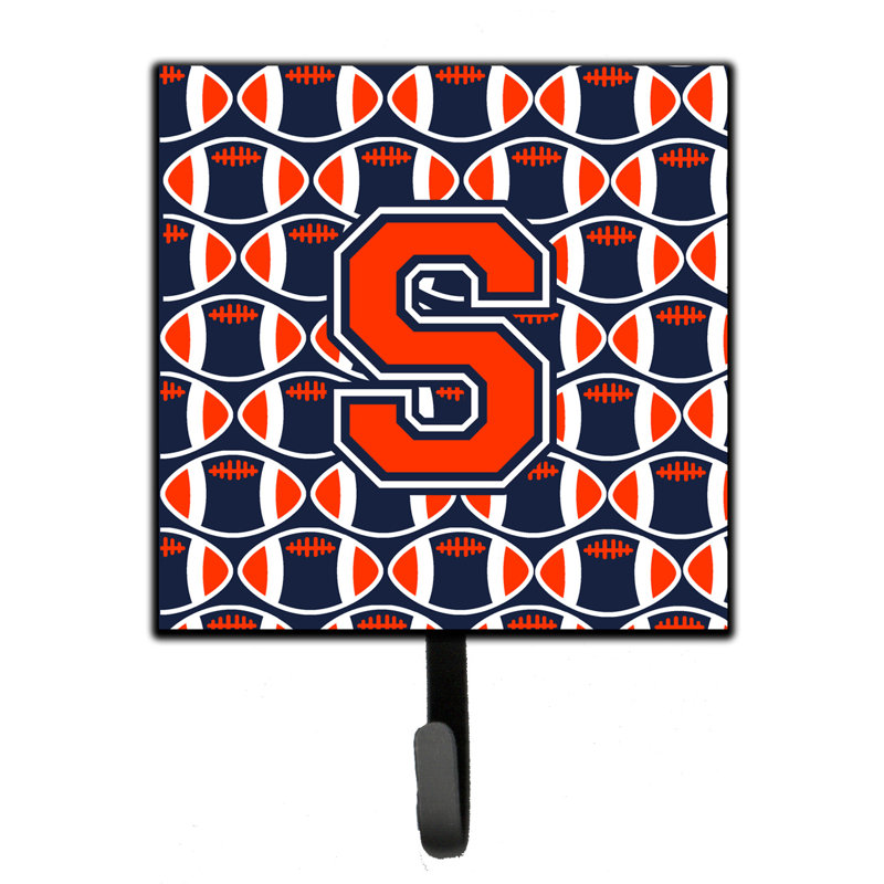 Charvae Metal Wall Organizer with Key Hooks, Orange/Blue/White