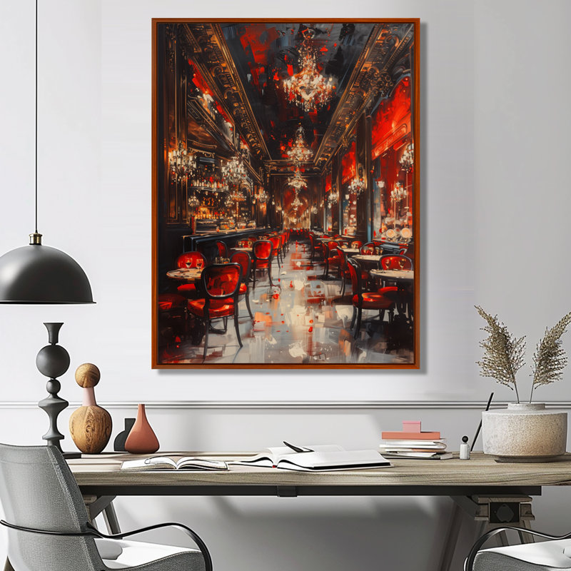 Casinos royaux - Casinos, Toile avec cadre flottant brun, H 40 po x l 30 po x P 1,5 po