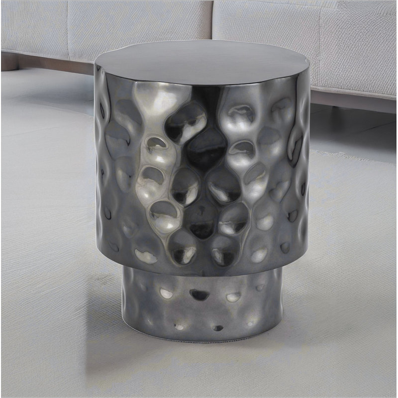 Table de bout en métal de style moderne, Nickel