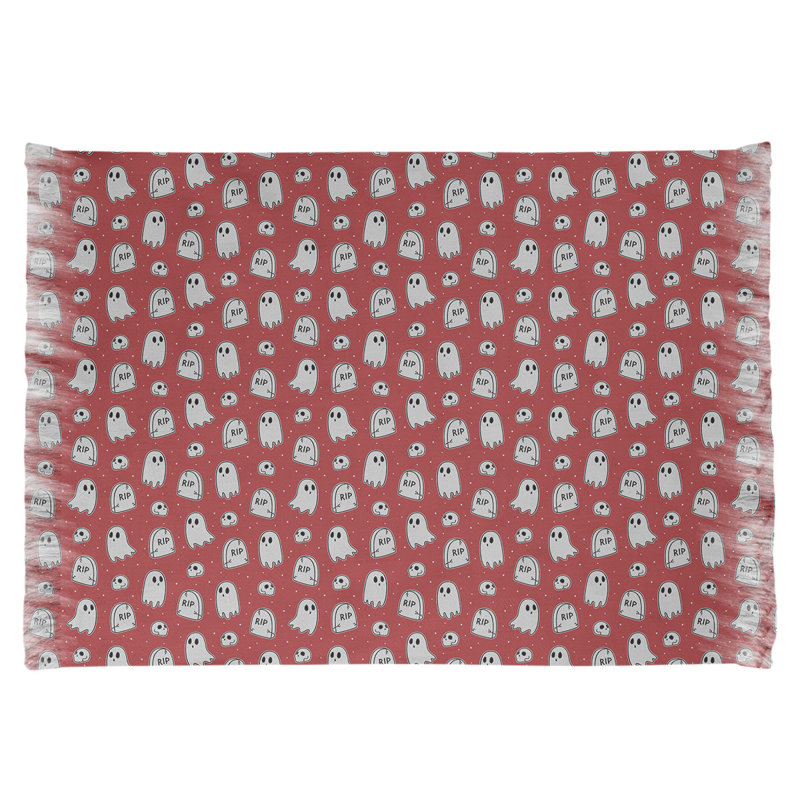 Rouge classique/Tapis décoratif blanc, non