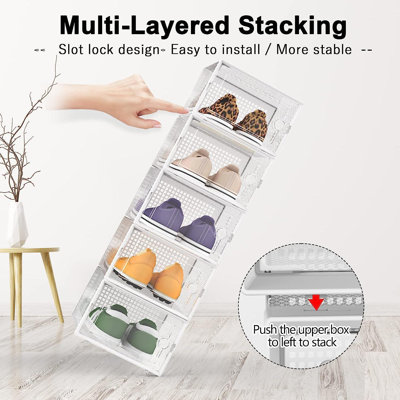 5 Pair Stackable Shoe Storage Box