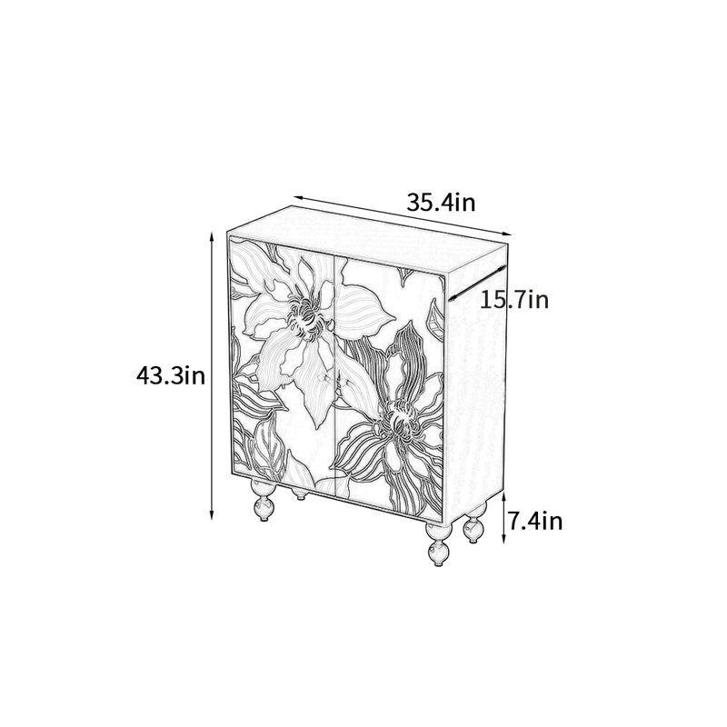 20 Pair Solid Wood Shoe Storage Cabinet, Cream