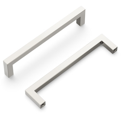 Heritage Designs Pier Handle Pull - 5-1/16" Center to Center Cabinet Pull Satin Nickel - Contemporary Hardware for Drawers & Cabinets    